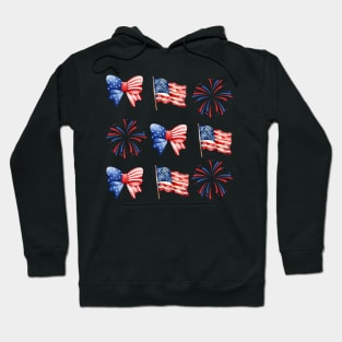 Coquette American Flag, 4th of July, Freedom, American Flag, American Girl Hoodie